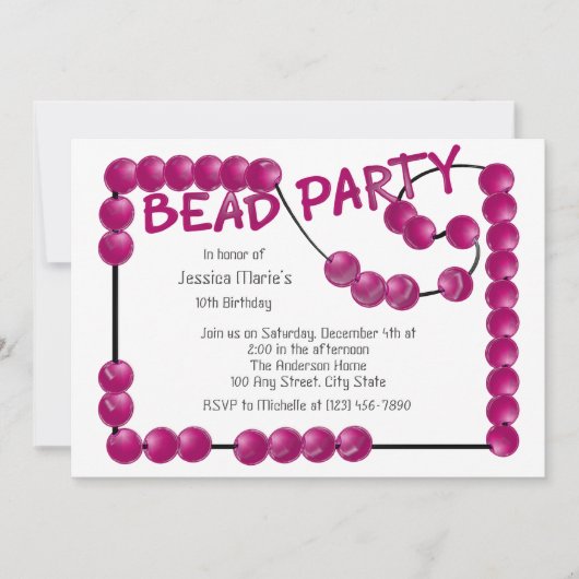 ビードパーティー 招待状 (正面)