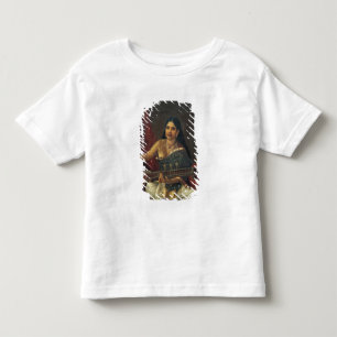 ビーナを持つ若い女性 トドラーTシャツ