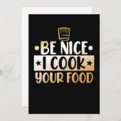 ビーナイスI調理師ユアフードキッチンシェフ料理 サンキューカード (正面/裏面)