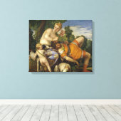 ビーナスとアドニス（Paolo Veronese著） キャンバスプリント (インサイチュ (ウッドフロア))