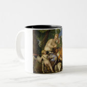 ビーナスとアドニス(Paolo Veronese著) ツートーンマグカップ (正面左)
