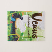 ビーナスアドベンチャー待って!旅行ポスター ジグソーパズル (横)