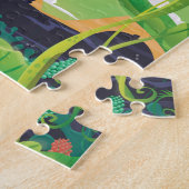 ビーナスアドベンチャー待って!旅行ポスター ジグソーパズル (側面)