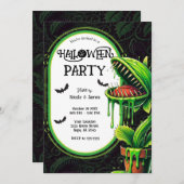 ビーナスフライトラップグリーンスライムハローウィンパーティ 招待状 (正面/裏面)