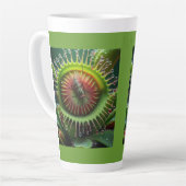 ビーナスフライトラップフローラグリーンアンドレッド カフェラテマグ (左アングル)