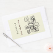 ビーナスフライトラップ蔵書票 長方形シール (封筒)