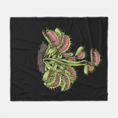 ビーナスフライ捕獲植物肉食植物ビーナスフライ フリースブランケット (正面(横))