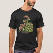 ビーナスフライ捕獲植物肉食植物ビーナスフライ Tシャツ (正面)
