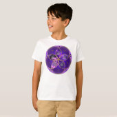 ビーナスフラワーオブラブ美術バイオレットピンク Tシャツ (正面フル)