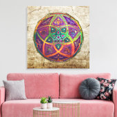 ビーナスフラワーオブラヴ美術オリエンタルアンティーク金ゴールド キャンバスプリント (インサイチュ (リビング))