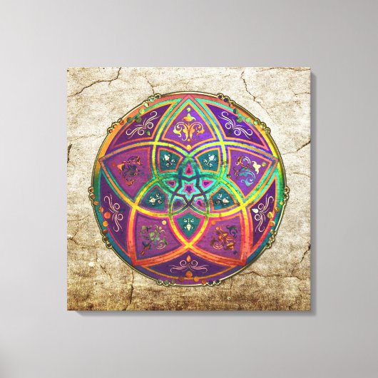 ビーナスフラワーオブラヴ美術オリエンタルアンティーク金ゴールド キャンバスプリント (正面)