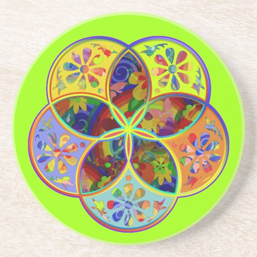 ビーナスフラワーオブラヴ美術フラワーパワー コースター (正面)