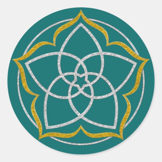 ビーナスフラワー/ヴェヌスブルメロータスシルバー金ゴールド ラウンドシール (正面)