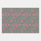 ビーナス・フライトラップ植物と灰色のハエ ラッピングペーパーシート (正面)