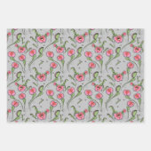 ビーナス・フライトラップ植物と灰色のハエ ラッピングペーパーシート (正面3)