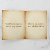 ビーニーを被ったモナリザ - 2026年よろしくね カード (内部)