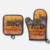 ビーニース抽象芸術サンセット0612 鍋つかみ&鍋敷きセット (正面)