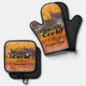 ビーニース抽象芸術サンセット0612 鍋つかみ&鍋敷きセット (正面/裏面)