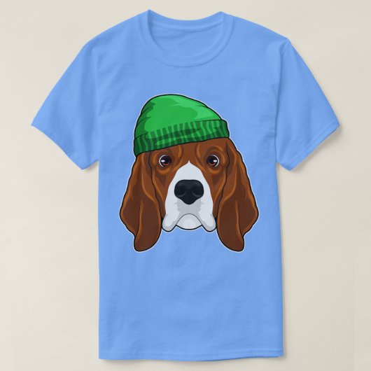 ビーニー付き犬 Tシャツ (デザイン正面)