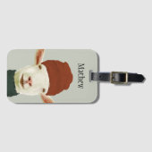 ビーニー帽とスカーフで可愛い居心地の良い冬のヤギ ラゲッジタグ (正面横)