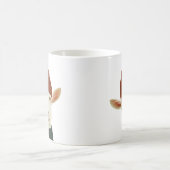 ビーニー帽マグカップ付き白ヤギ コーヒーマグカップ (中央)