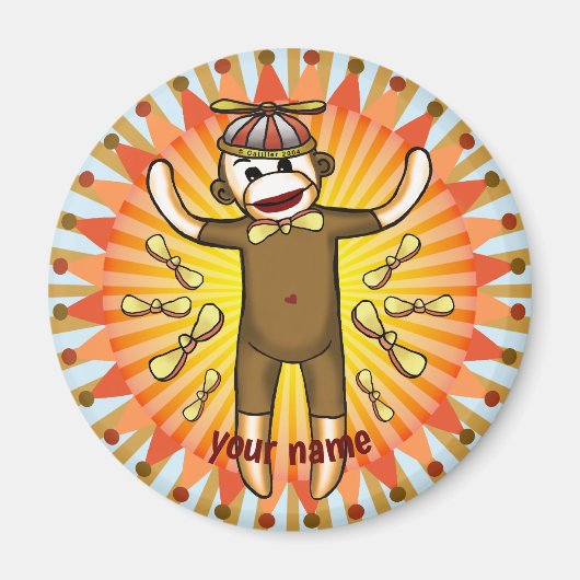 ビーニー靴下モンキー マグネット (正面)