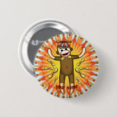 ビーニー靴下モンキー 缶バッジ (正面&裏面)