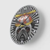 ビーニー・プグ ラウンド壁時計 (傾斜)