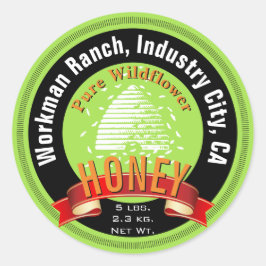 ビーハイブとカスタム文字ラウンド蜂蜜ジャー ラウンドシール