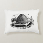 ビーハイブとハチ#1紋章ヴィンテージ アクセントクッション (正面)