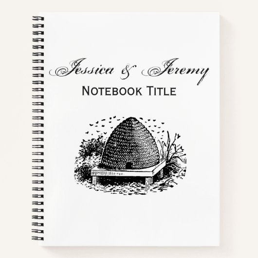 ビーハイブとハチ#1紋章ヴィンテージ ノートブック (正面)