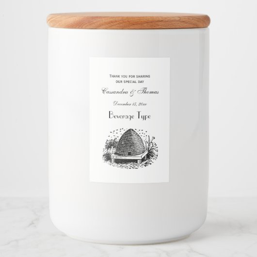 ビーハイブとハチ#1紋章ヴィンテージ フードラベル (正面)