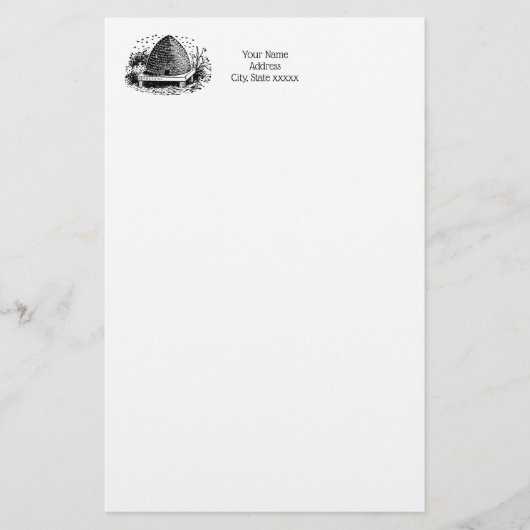 ビーハイブとハチ#1紋章ヴィンテージ 便箋 (正面)