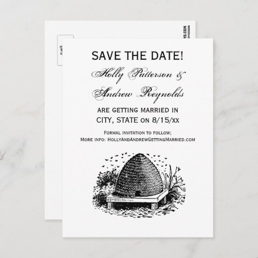 ビーハイブとハチ#1紋章ヴィンテージ 案内ポストカード (正面/裏面)