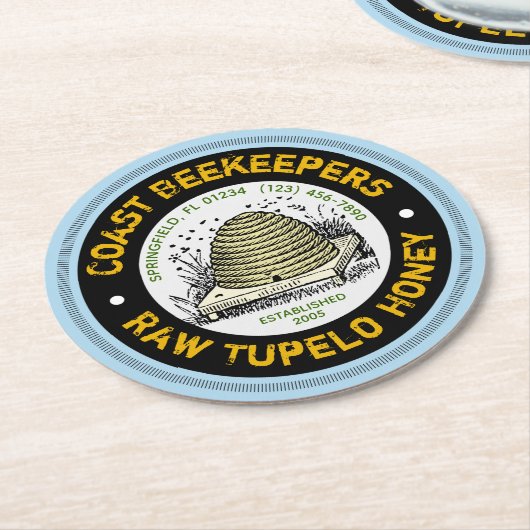 ビーハイブトゥペロハニーライトブルー紙コースター スクエアペーパーコースター (アングル)