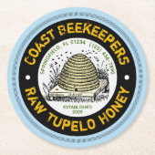 ビーハイブトゥペロハニーライトブルー紙コースター スクエアペーパーコースター (正面)