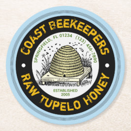 ビーハイブトゥペロハニーライトブルー紙コースター スクエアペーパーコースター