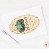 ビーハイブローカルアンティークホワイトハニージャイルステッカー 楕円形シール (封筒)