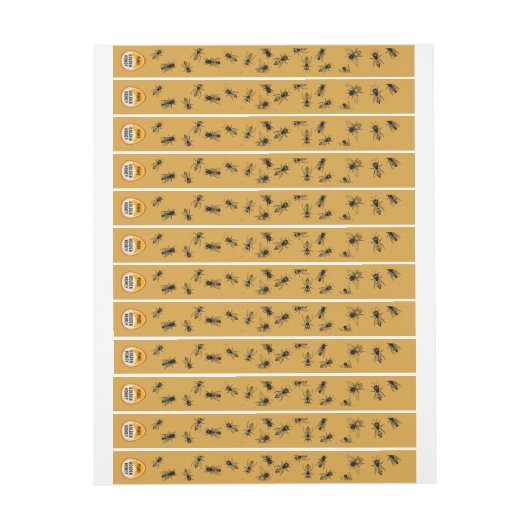 ビーハイブ改ざん防止セキュリティシールサテン金ゴールド ラップアラウンドラベル (シート)