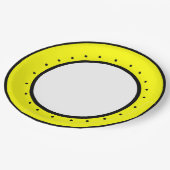 ビーハッピーイエローブラック水玉模様 ペーパープレート (アングル)