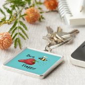 ビーハッピーストロベリープリントアート キーホルダー (側面)