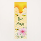 ビーハッピーバンブルビーズイエローハニカム甘い ヨガマット (正面)