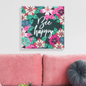 ビーハッピーフラムスフローラアート キャンバスプリント (インサイチュ (リビング))