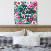 ビーハッピーフラムスフローラアート キャンバスプリント (インサイチュ (寝室))