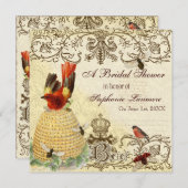 ビーハッピーヴィンテージブライダルシャワー招待招待状 招待状 (正面/裏面)