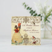 ビーハッピーヴィンテージブライダルシャワー招待招待状 招待状 (スタンド正面)