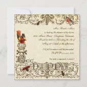 ビーハッピーヴィンテージブライダルシャワー招待招待状 招待状 (裏面)