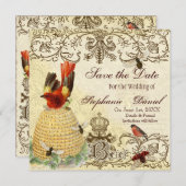 ビーハッピーヴィンテージ-セーブ・ザ・デート案内 セーブザデート (正面/裏面)