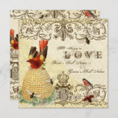 ビーハッピーヴィンテージ-結婚式招待状 招待状 (正面/裏面)