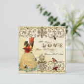 ビーハッピーヴィンテージ-結婚式招待状 招待状 (スタンド正面)